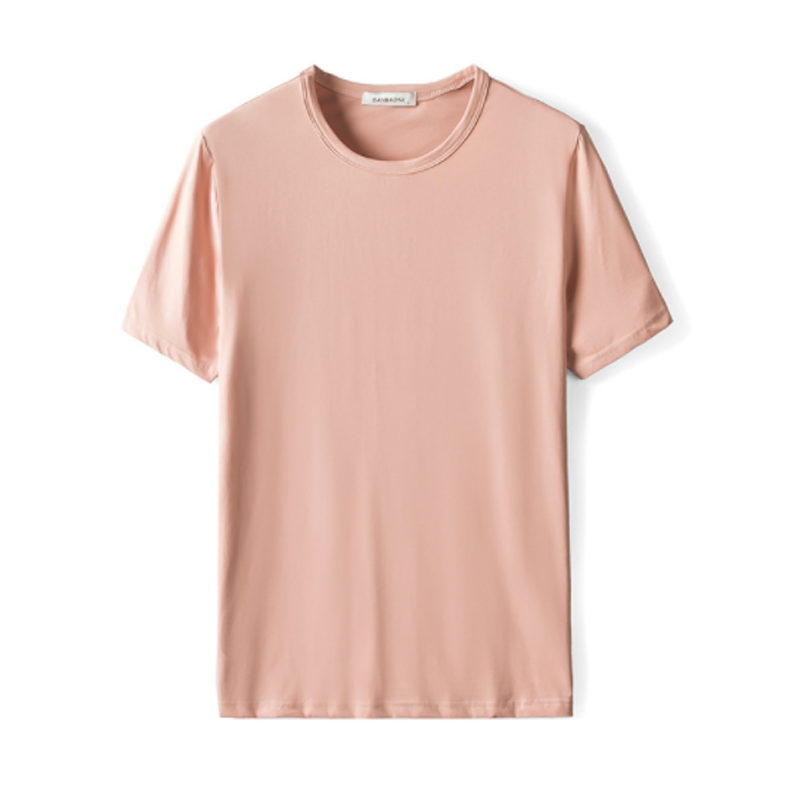 Herr Einfarbige T- Shirt mit Stretch-Rundhalsausschnitt