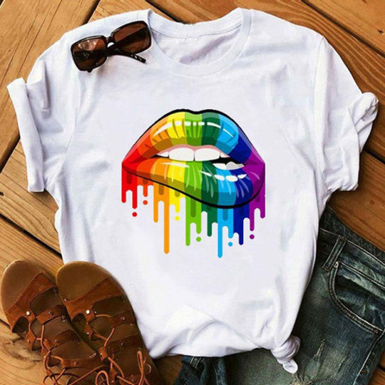 T-Shirt für Männer und Frauen mit Lippendruck
