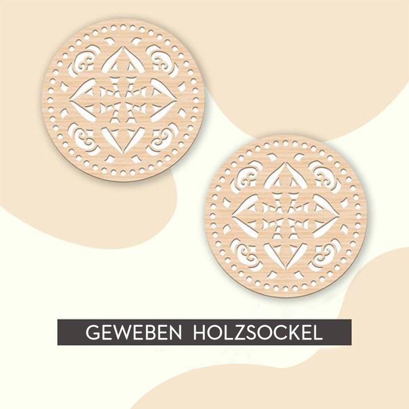 Häkelkorb geweben holzsockel