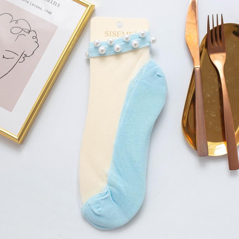 Damen Pearl Fishnet Knöchelhohe Socken