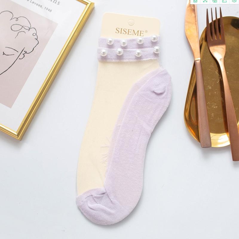 Damen Pearl Fishnet Knöchelhohe Socken