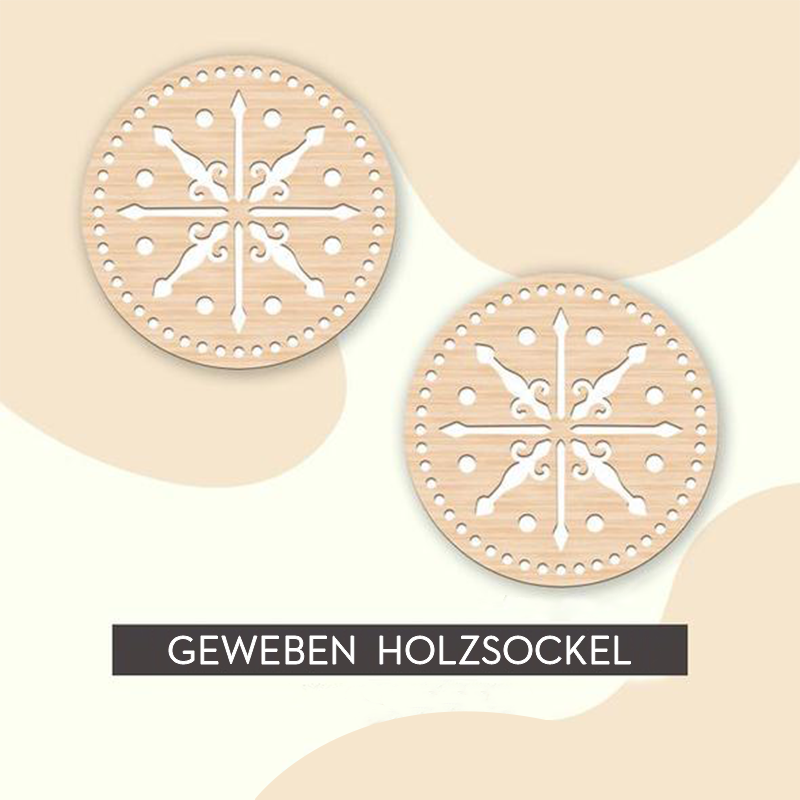 Häkelkorb geweben holzsockel