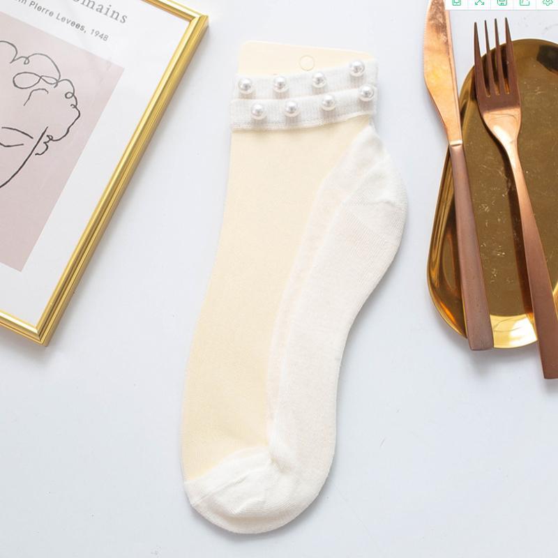 Damen Pearl Fishnet Knöchelhohe Socken
