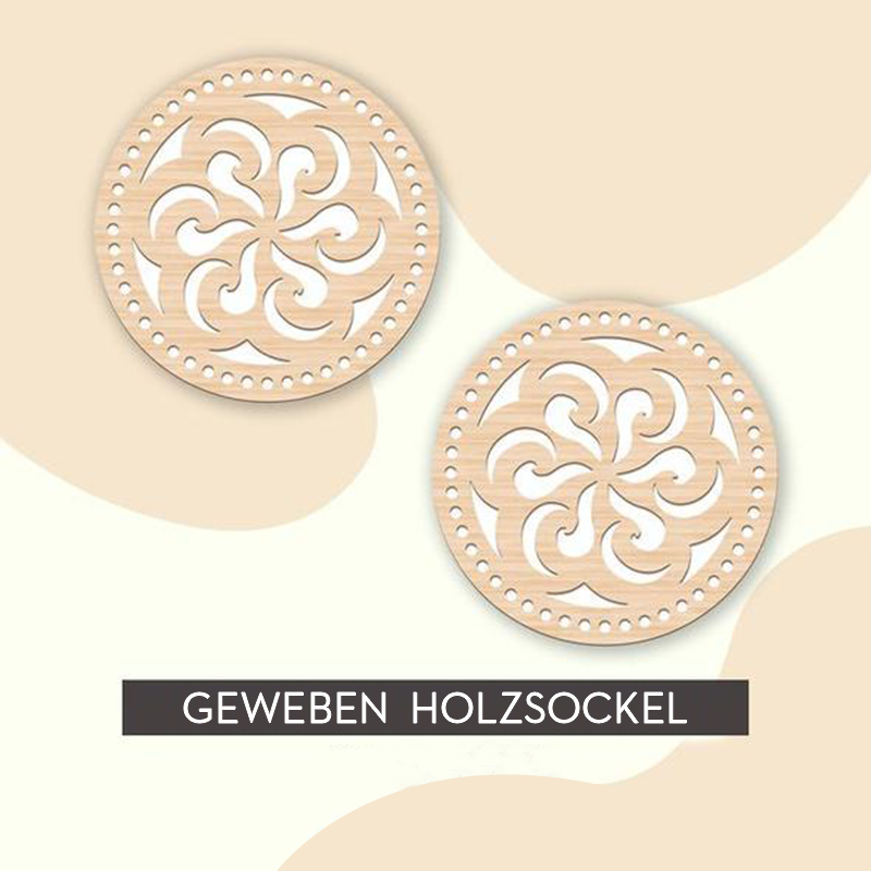 Häkelkorb geweben holzsockel