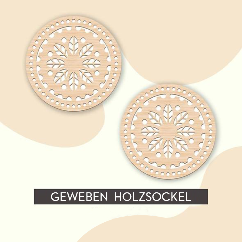 Häkelkorb geweben holzsockel
