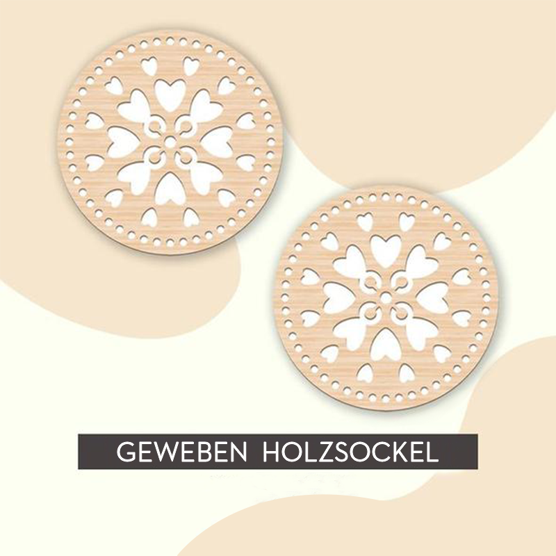 Häkelkorb geweben holzsockel