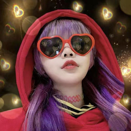 Große übergroße herzförmige Sonnenbrille für Frauen