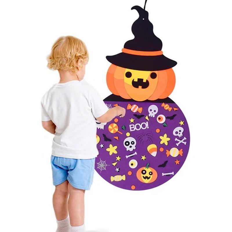 Kinder Halloween DIY Filz Kürbis Handwerk