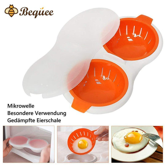 Bequee Mikrowelle Eierkocher gedämpfte Eierkocher, orange