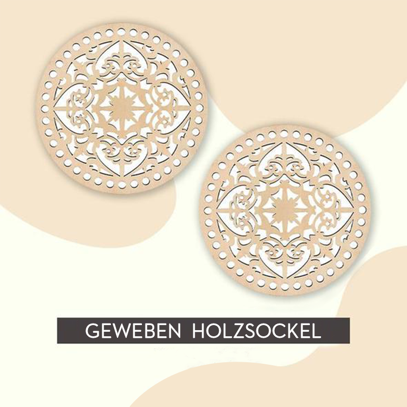 Häkelkorb geweben holzsockel