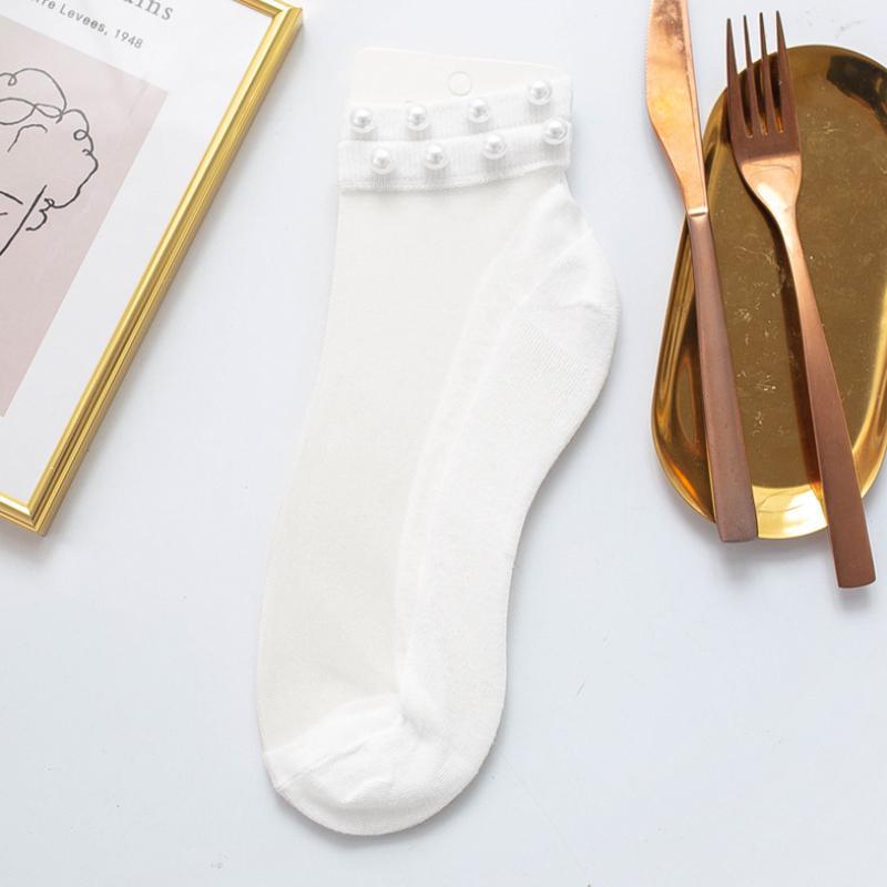 Damen Pearl Fishnet Knöchelhohe Socken