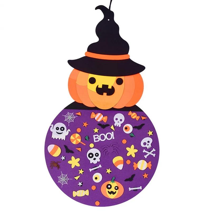 Kinder Halloween DIY Filz Kürbis Handwerk