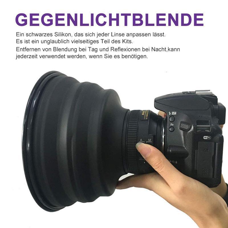 Flexible teleskopische Gegenlichtblende für Telefon oder Kamera