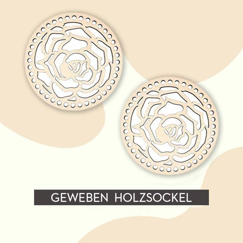 Häkelkorb geweben holzsockel