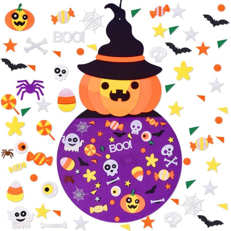 Kinder Halloween DIY Filz Kürbis Handwerk