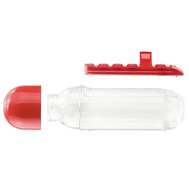Trinkflasche mit Tablettenhalter - Tablettenfläschchen 3 IN 1 (EXKLUSIV!)