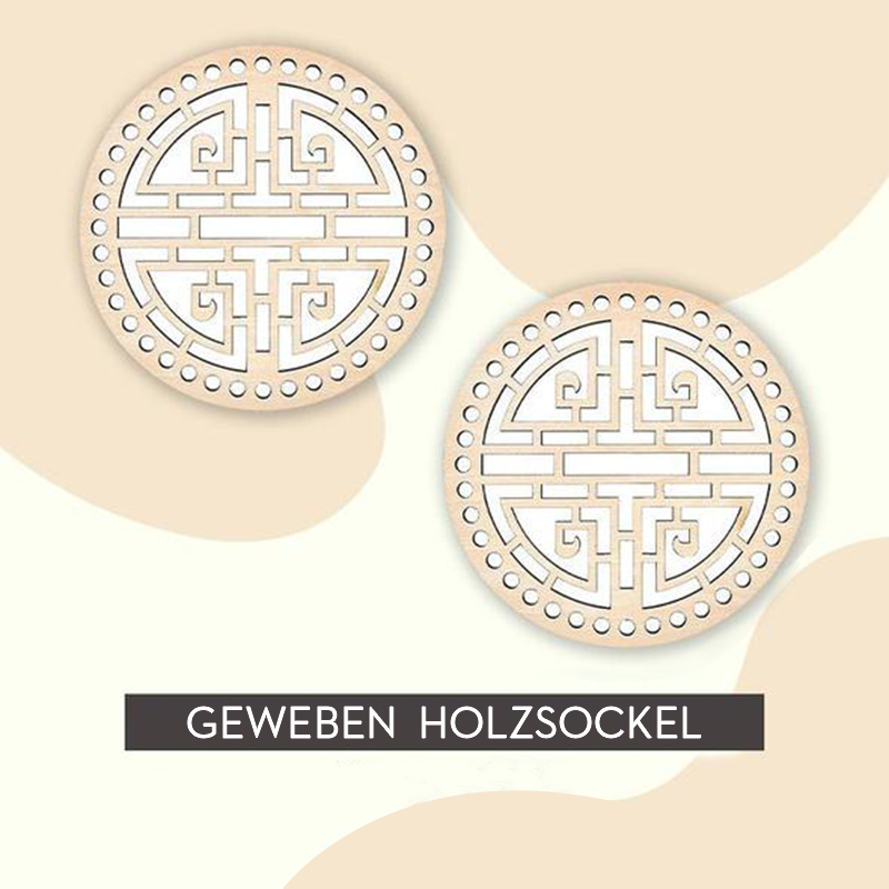 Häkelkorb geweben holzsockel