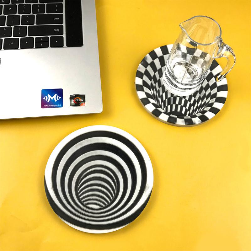 Visuelle Falle Untersetzer mit 3D-Spiralmuster