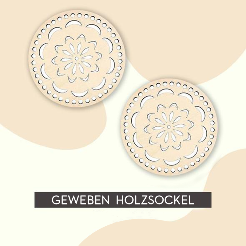 Häkelkorb geweben holzsockel