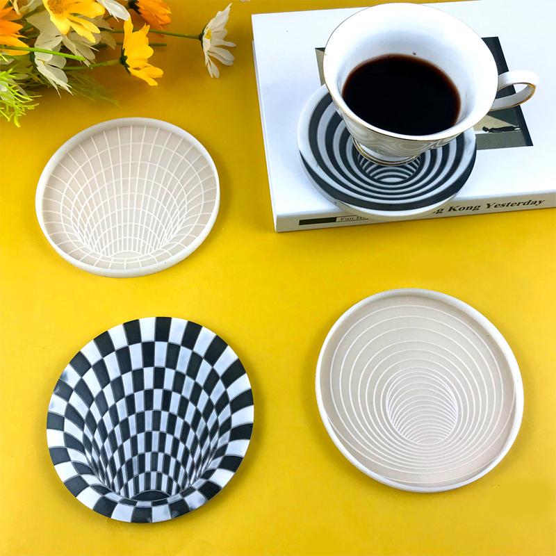 Visuelle Falle Untersetzer mit 3D-Spiralmuster