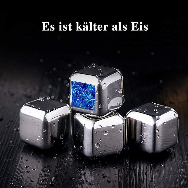 Edelstahl-Eiswürfel mit Zangen