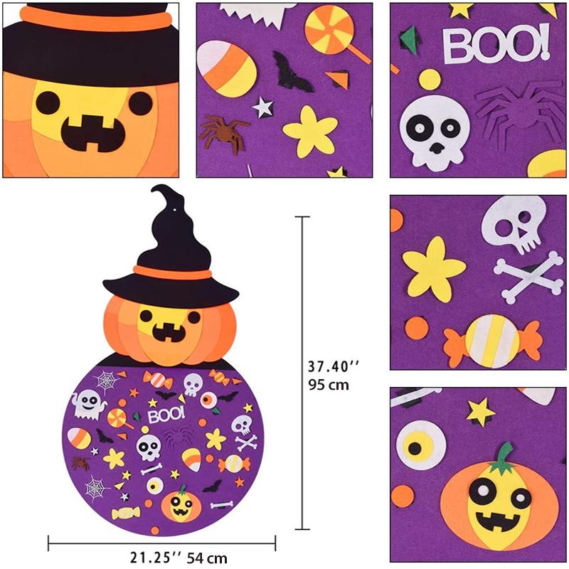 Kinder Halloween DIY Filz Kürbis Handwerk