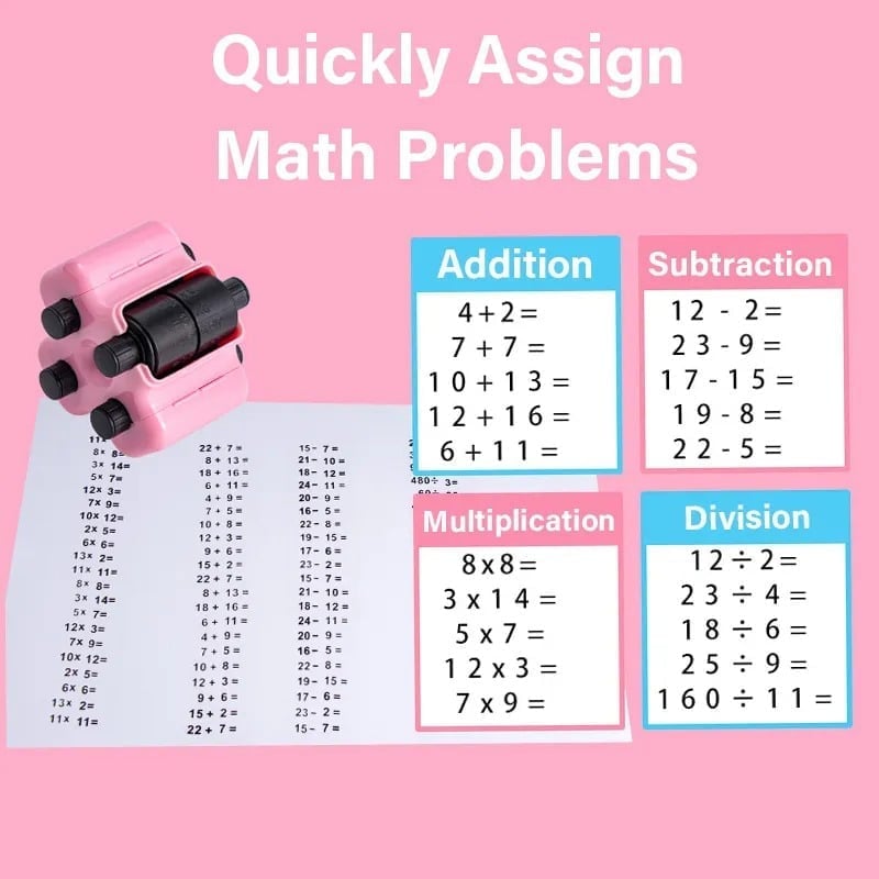 4-in-1 Mathe-Übungs-Roller-Stempel-Set