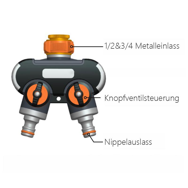 2/4 Wege Gartenschlauchverteiler