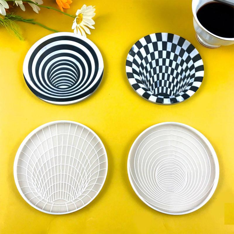 Visuelle Falle Untersetzer mit 3D-Spiralmuster
