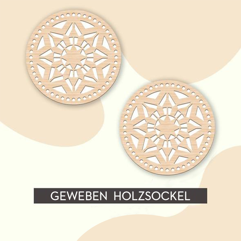 Häkelkorb geweben holzsockel